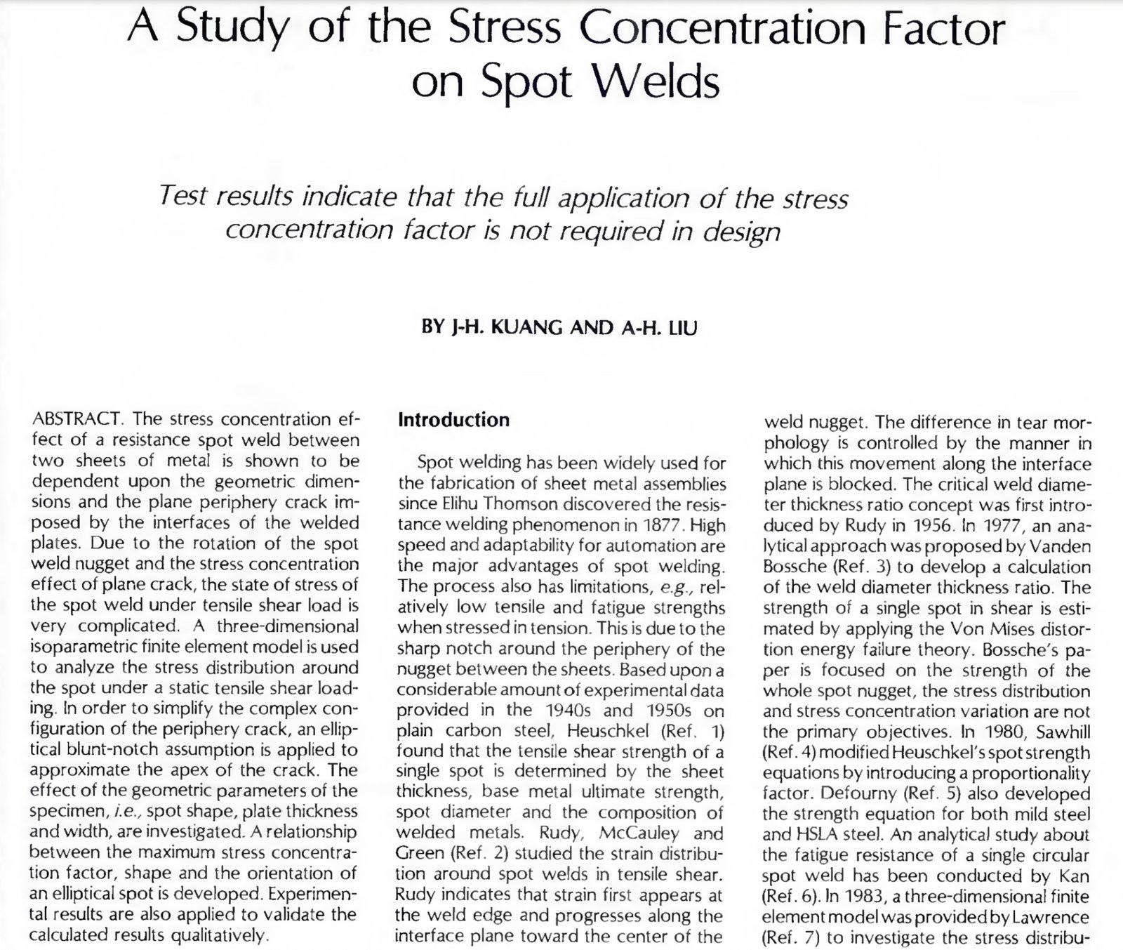 A study of the stress concentration factor on spot welds.jpg