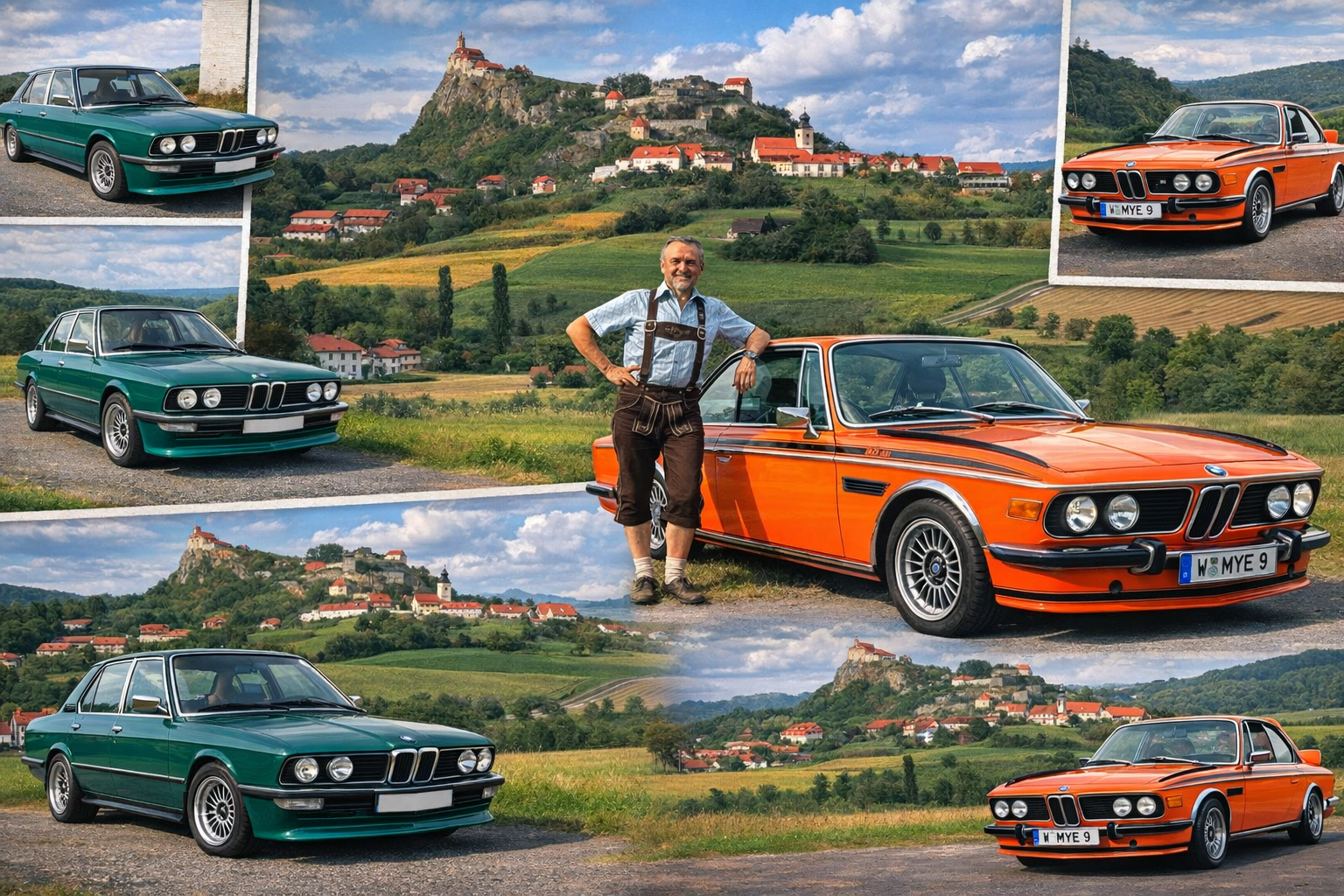 Bayerische Autos vor Schlosskulisse.png