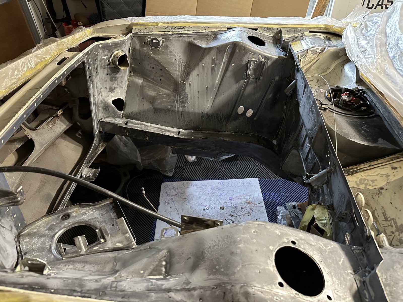 Engine bay after stripping with KB Blast applied.JPG