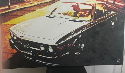 BMW e9 Andy Reed Original One of One Oil Painting 20 by 36.jpg
